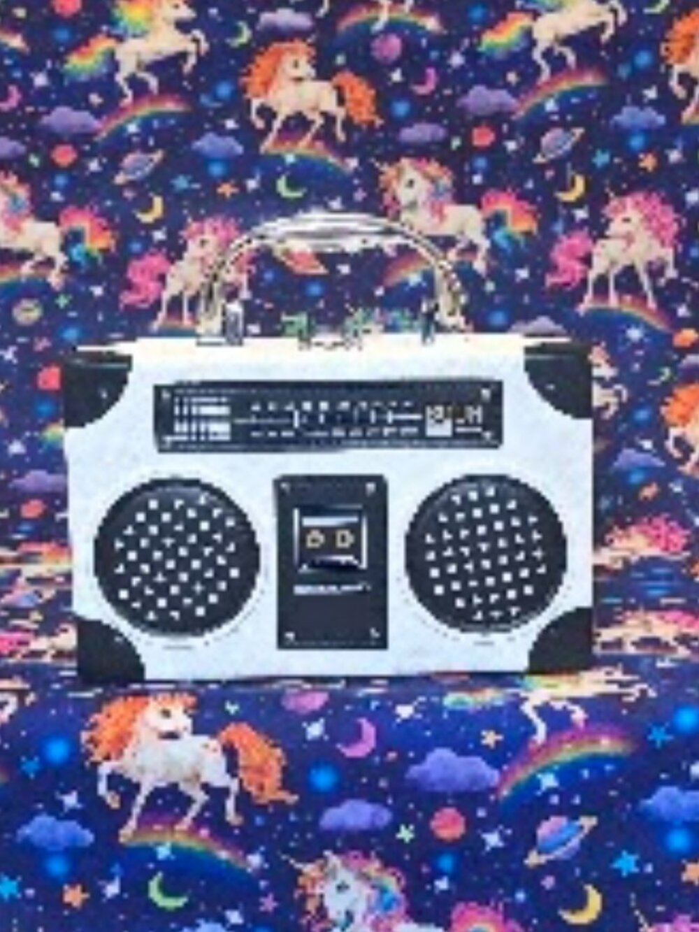 Retro Boombox Stereo Crossbody Bag / Novelty Cassette Player Hard Shell Purse